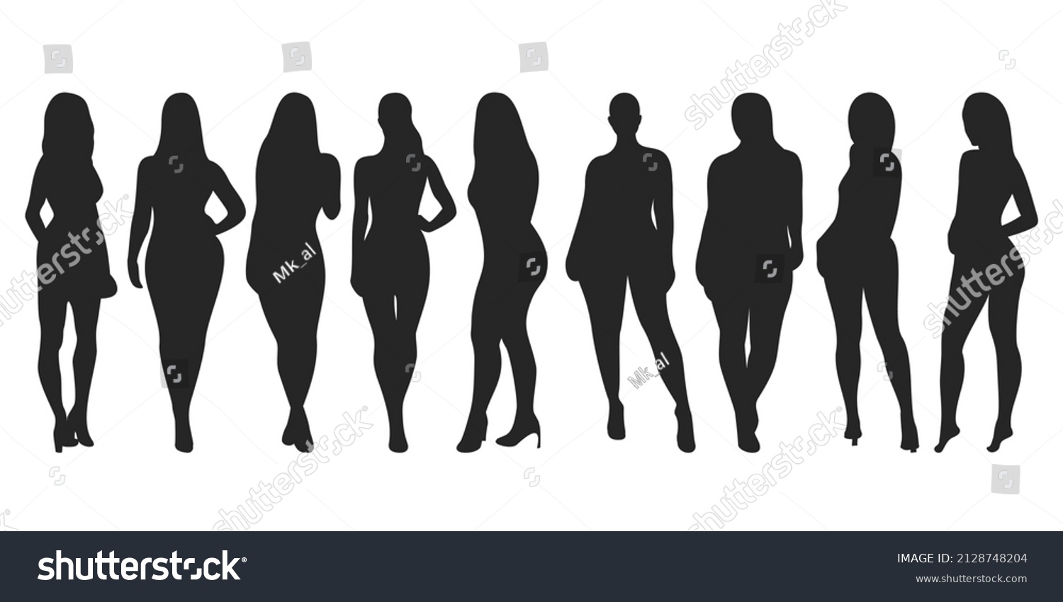 Black Silhouette Naked Women Body Woman 库存矢量图免版税2128748204 Shutterstock