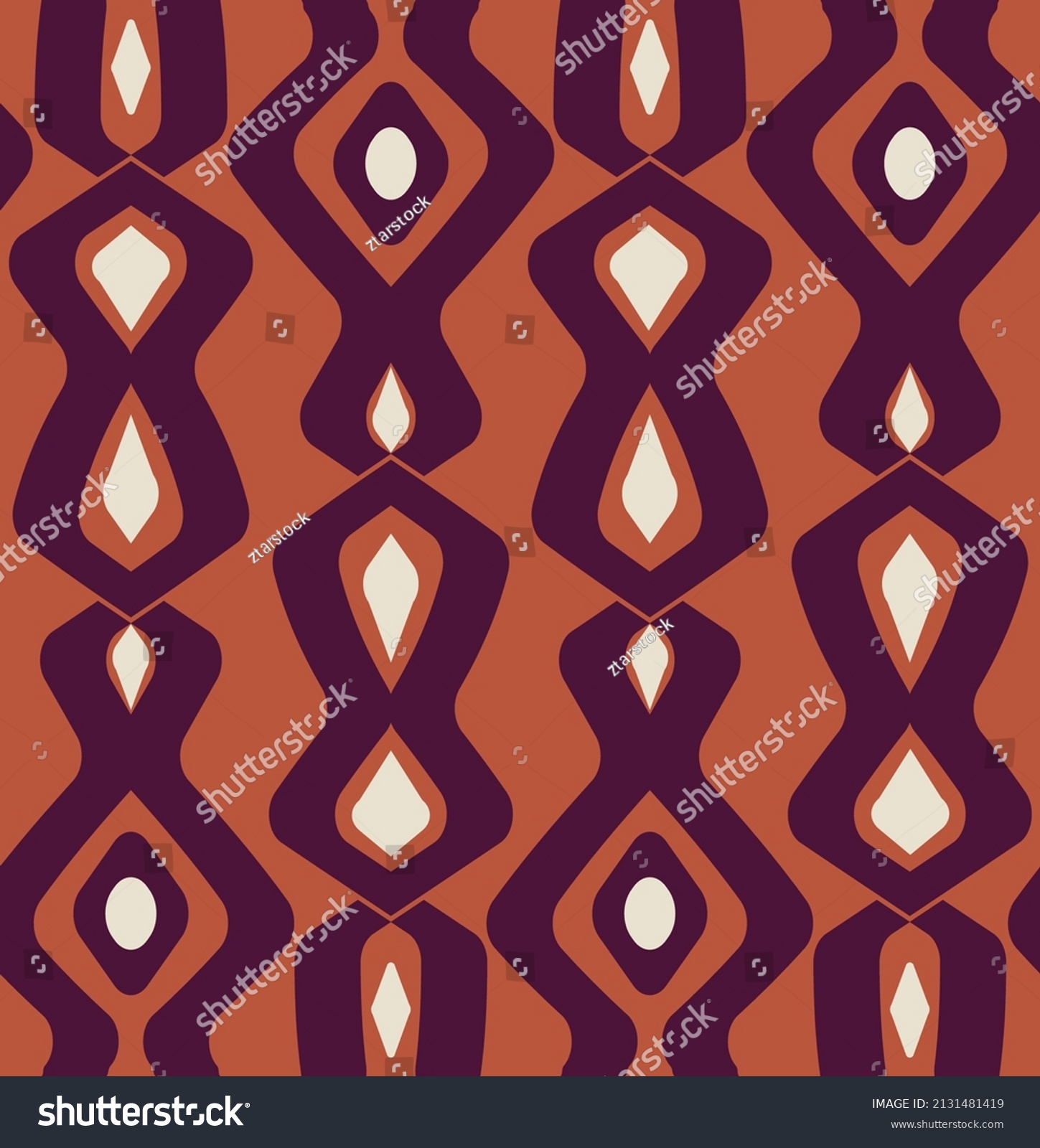 Abstract African Geometric Diamond Shape Seamless Stockvector