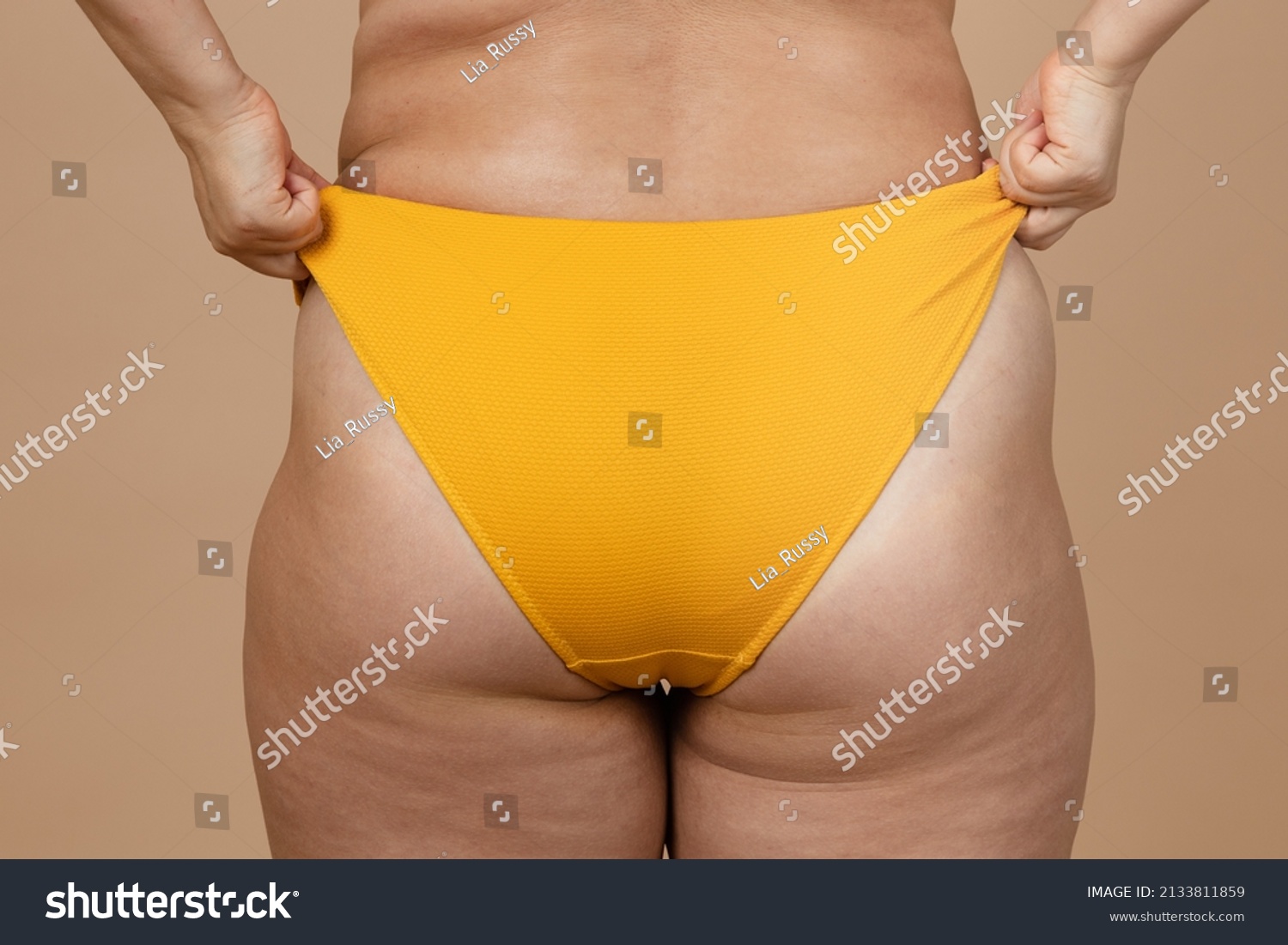 Стоковая фотография Cropped Image Overweight Fat Naked Woman Shutterstock