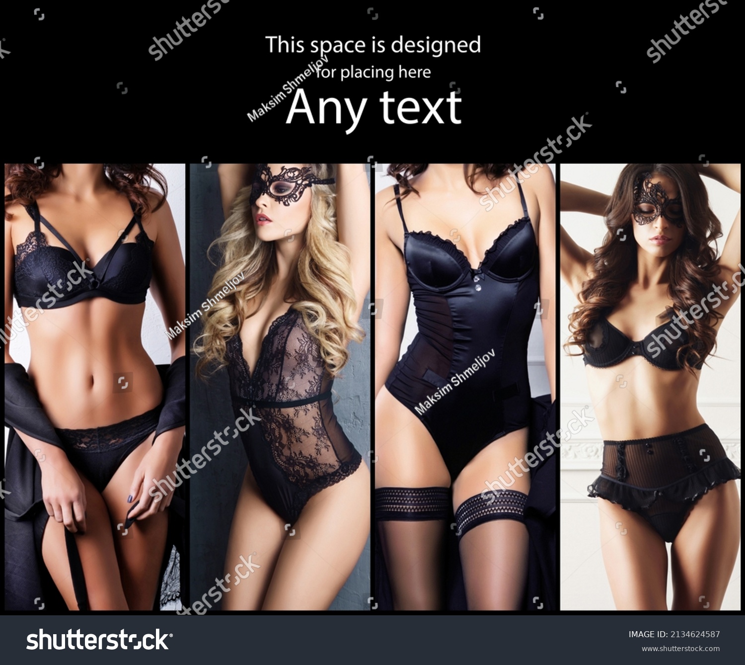 Set Photos Beautiful Sexy Women Lingerie Stock Photo Shutterstock