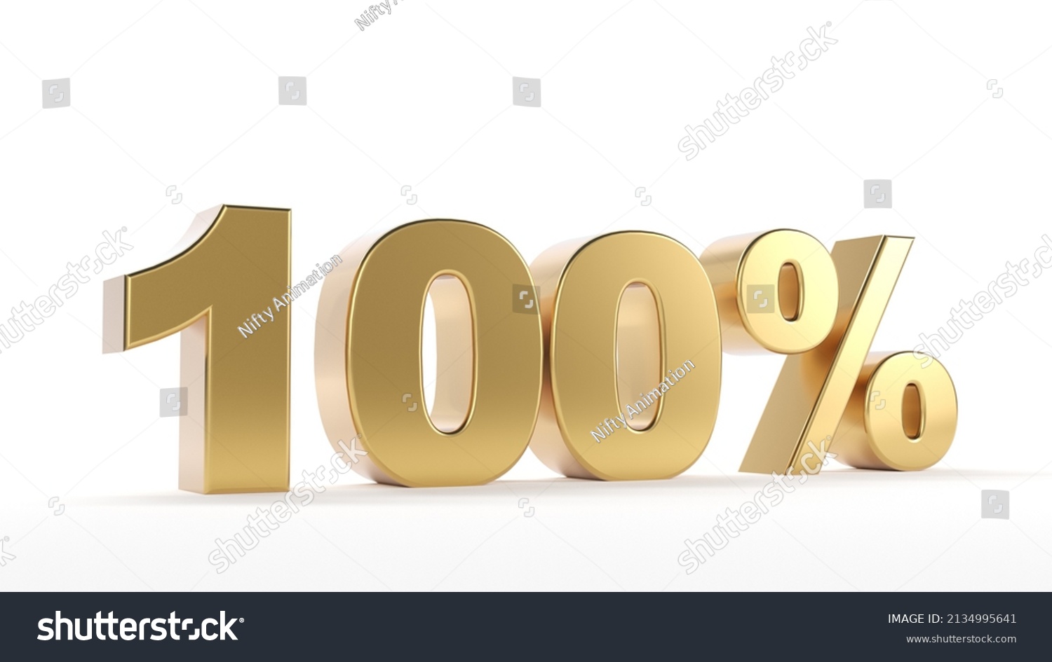 3d Number Gold Render Illustration Stock Illustration 2134995641