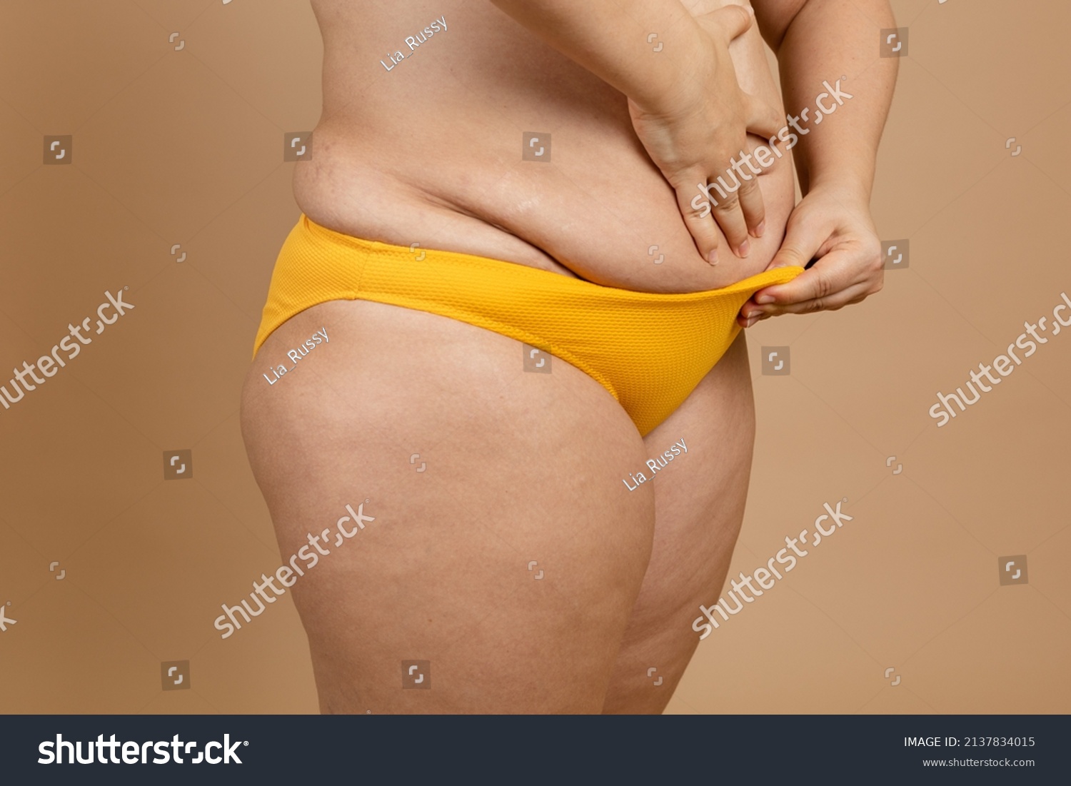 Cropped Image Overweight Fat Woman Stomach Stock Photo Shutterstock