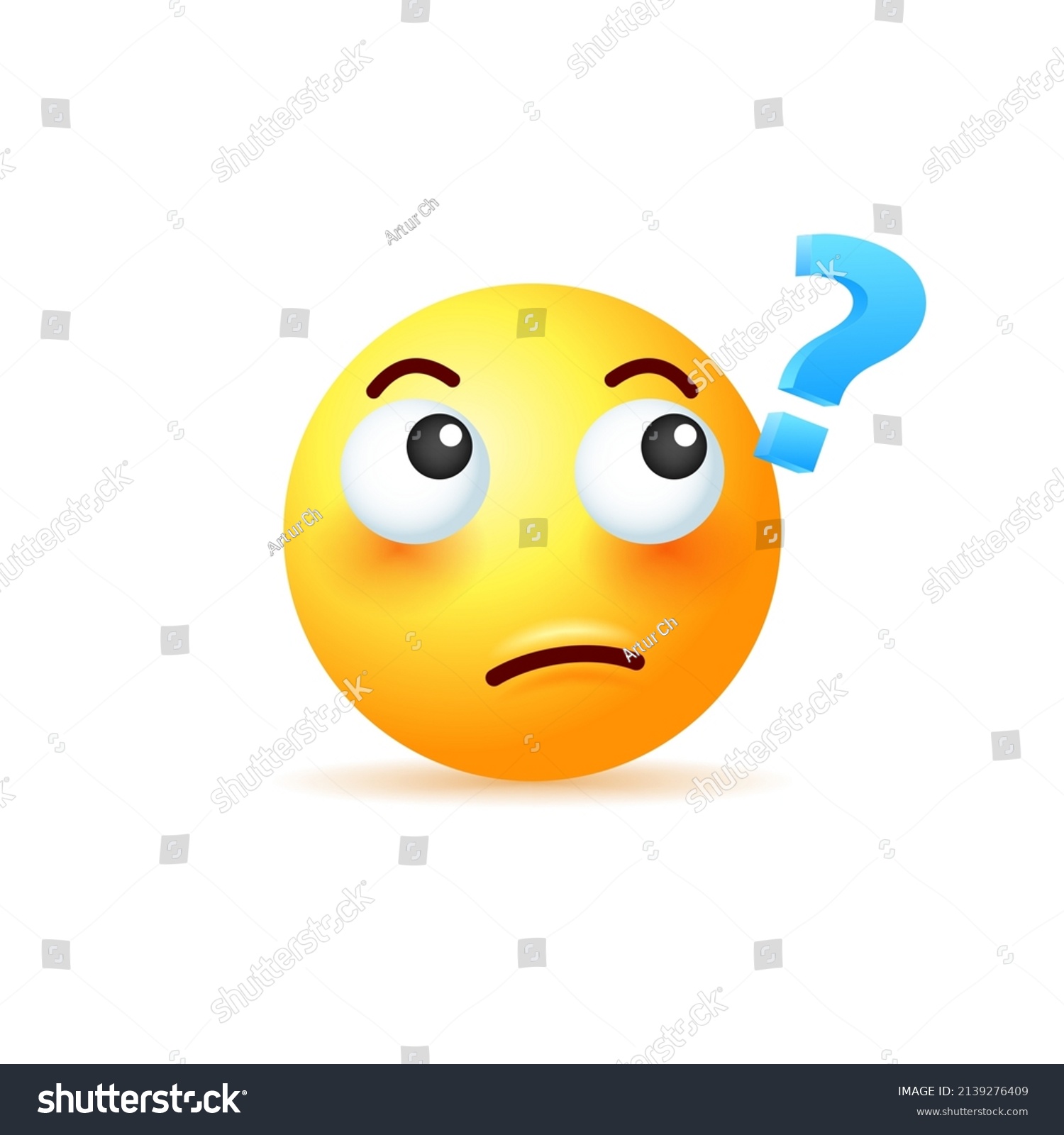 Yellow Emoji Question Mark Isolated On Stock Vector Royalty Free