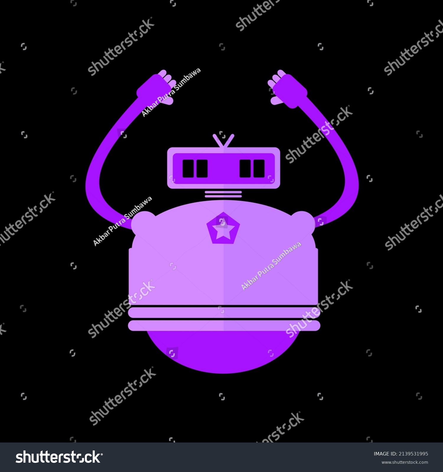 How Cute Purple Robot Stock Illustration Shutterstock