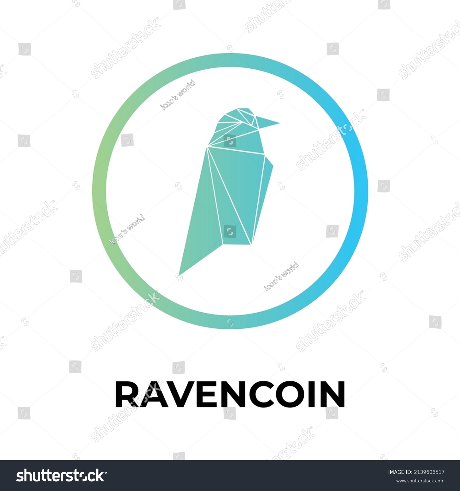 Ravencoin Cryptocurrency Icon Rvn Coin Symbol Stock Vector Royalty