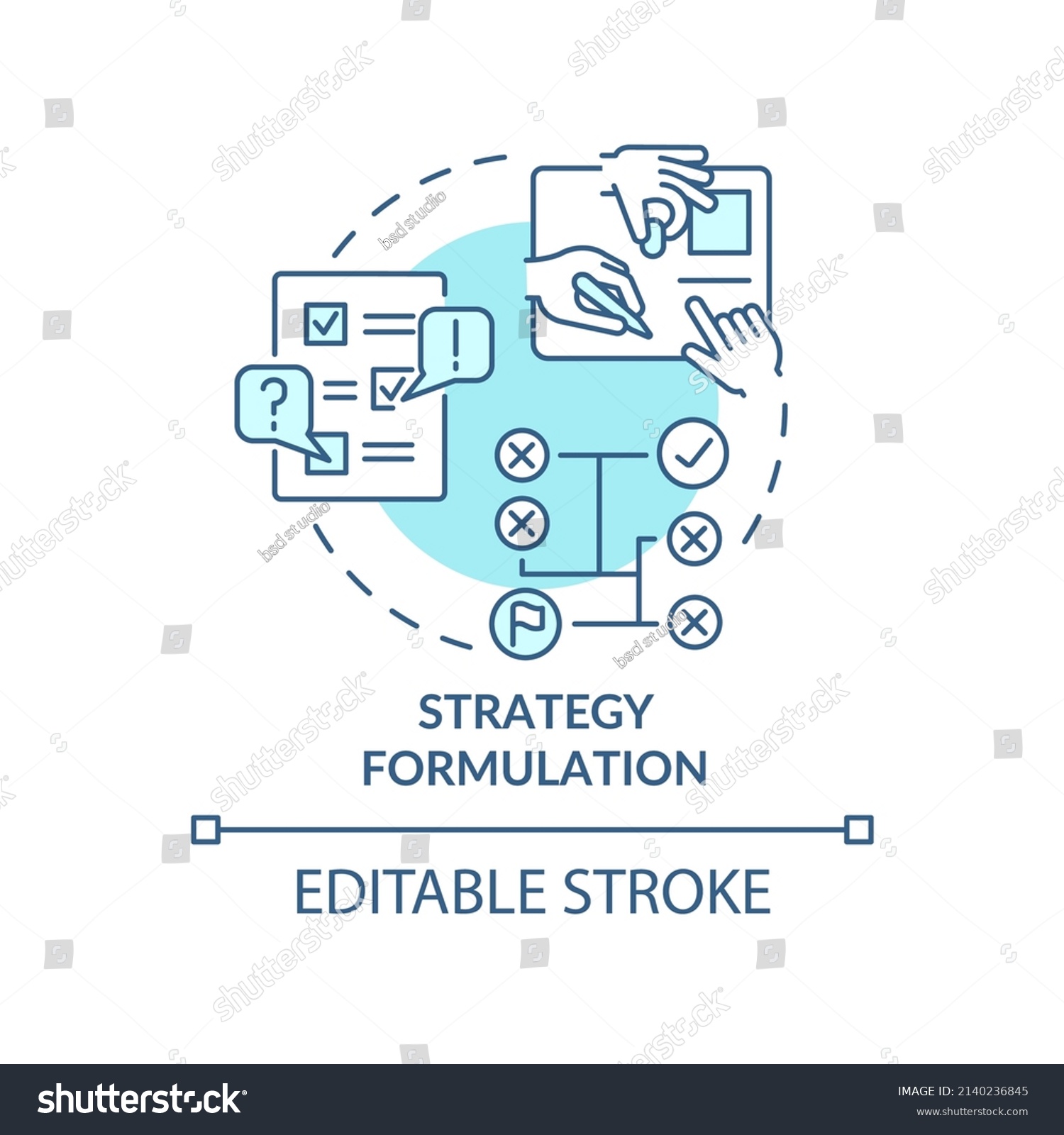 Strategy Formulation Turquoise Concept Icon Plan Stock Vector Royalty