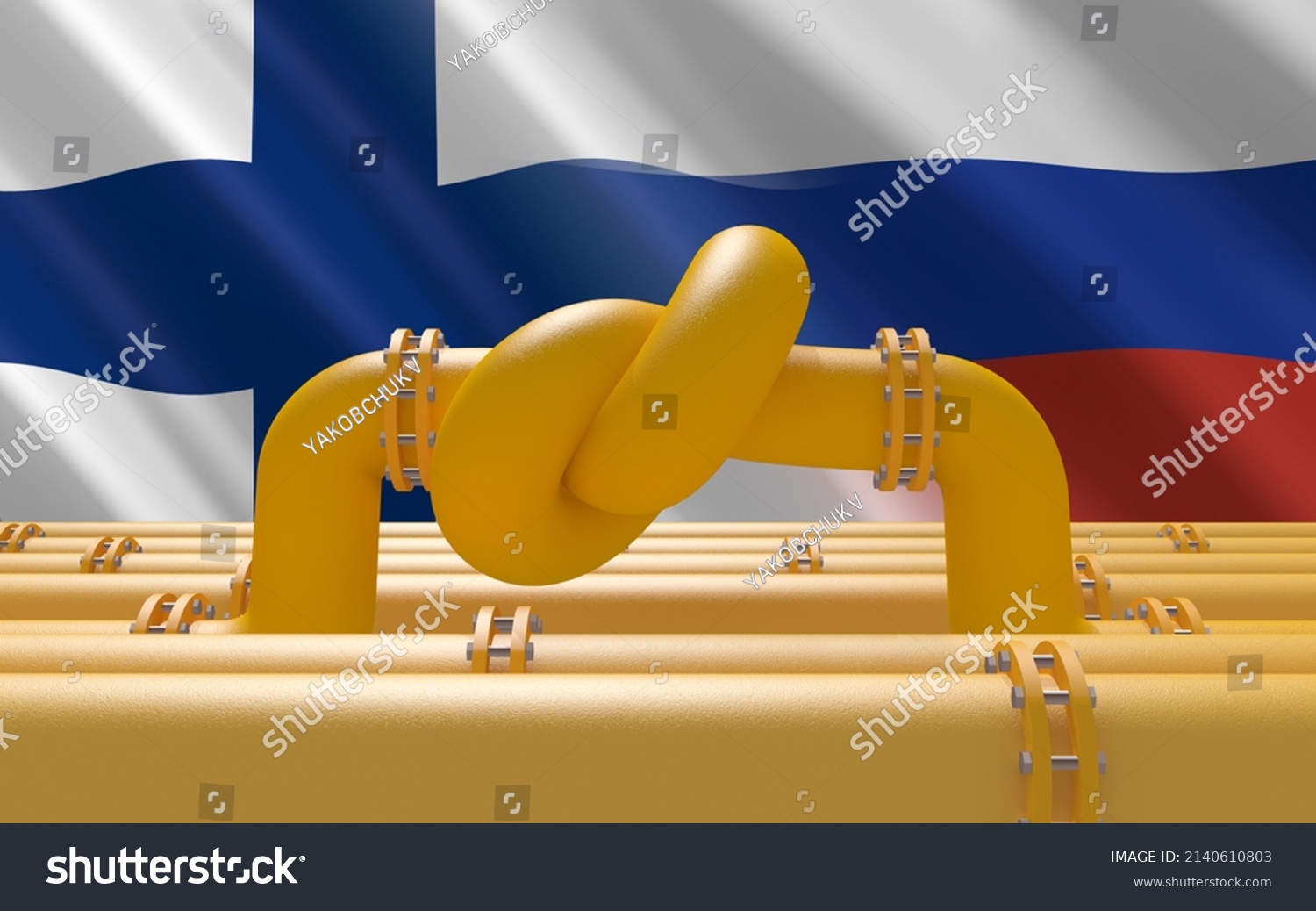 D Render Fuel Gas Pipeline Knot Stock Illustration