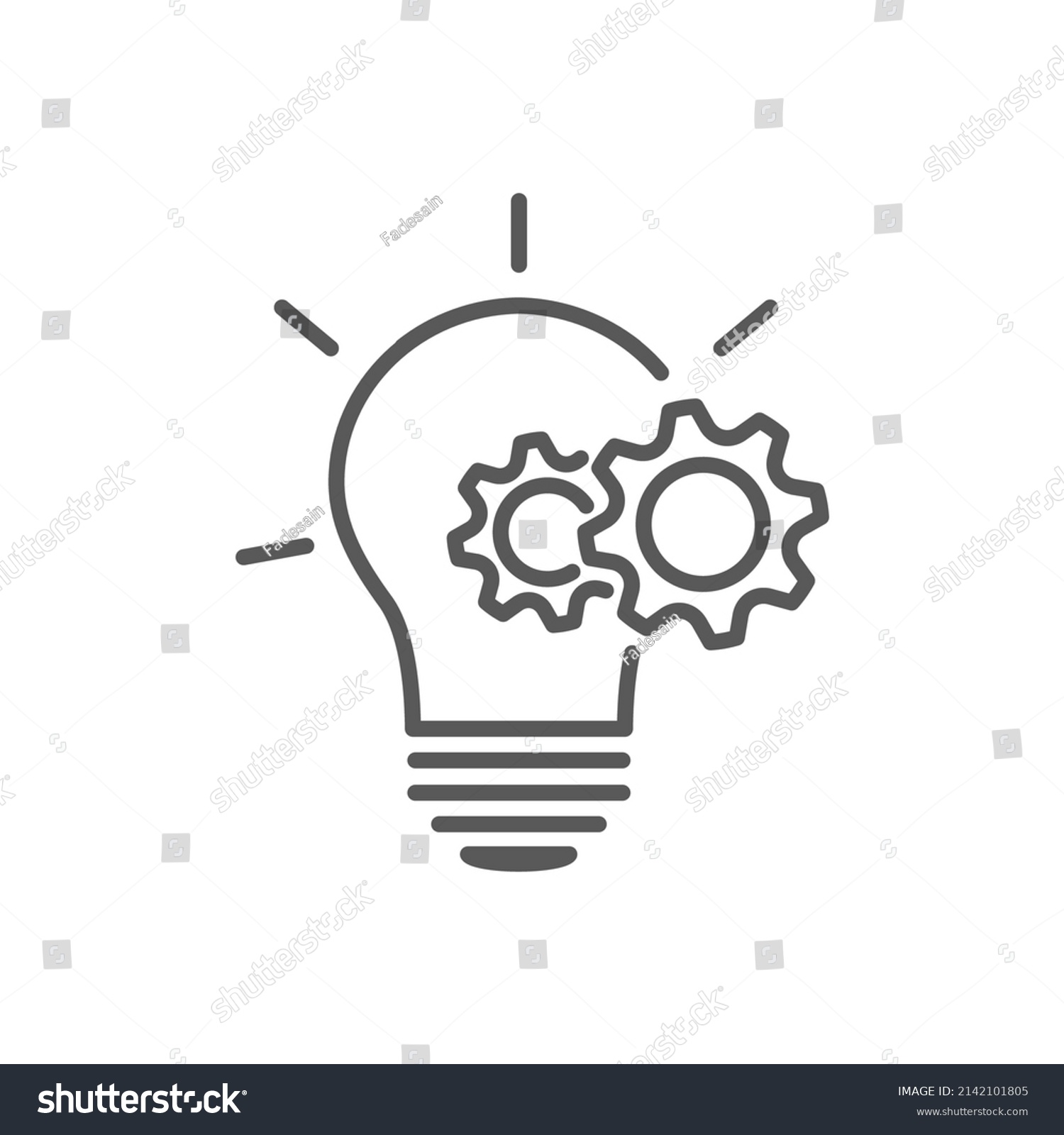 Vector Illustration Light Bulb Gear Icon Stock Vector Royalty Free