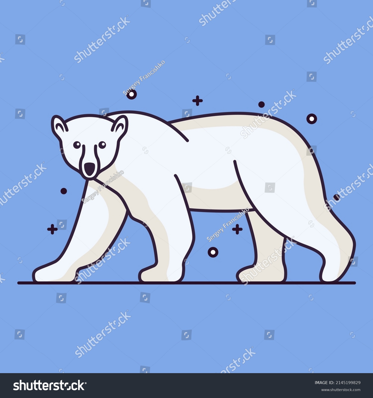 Cartoon White Polar Bear Vector Illustration Stock Vector Royalty Free