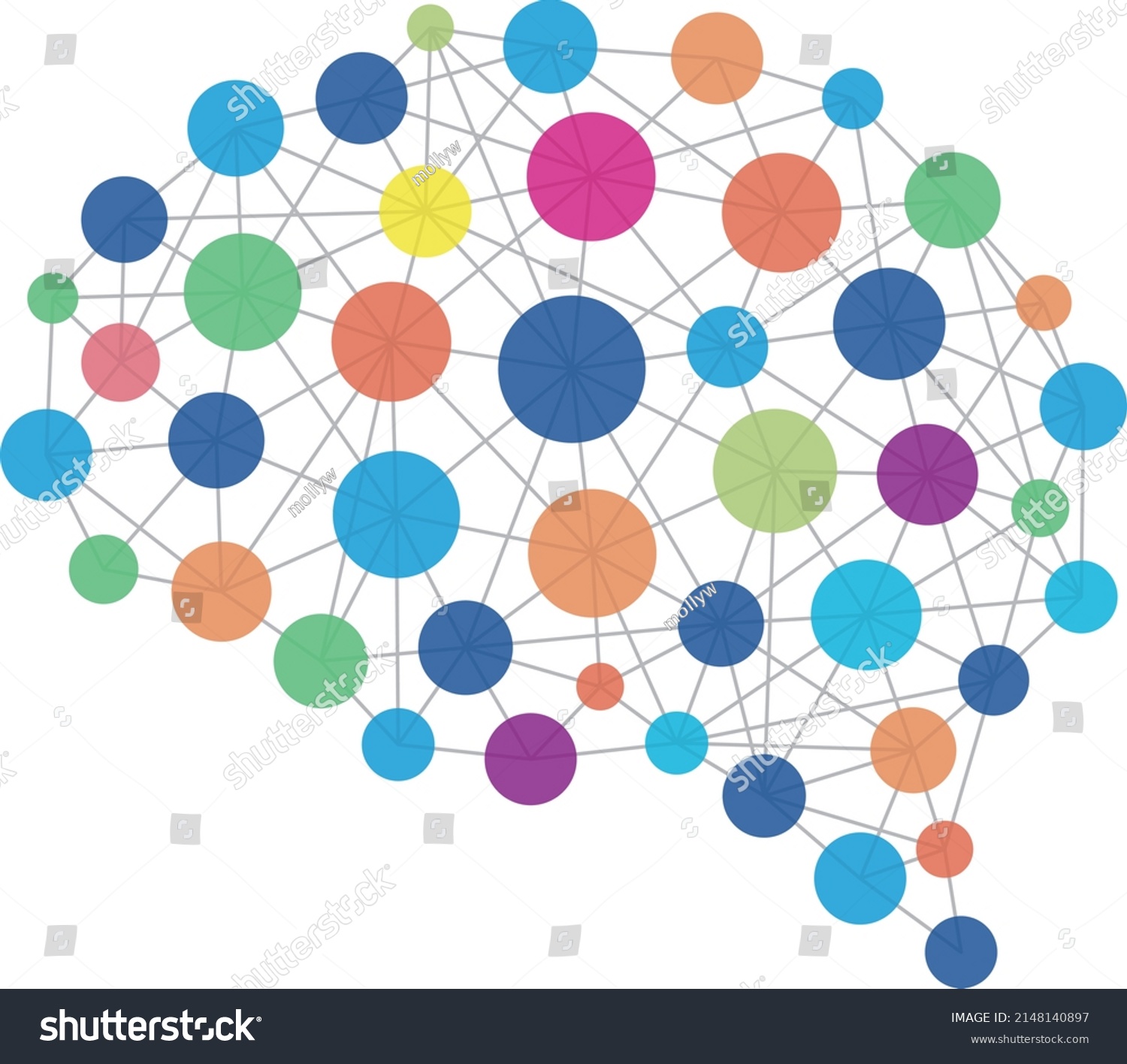 Artificial Intelligence Concept Neuron Polygon Vector Stock Vector