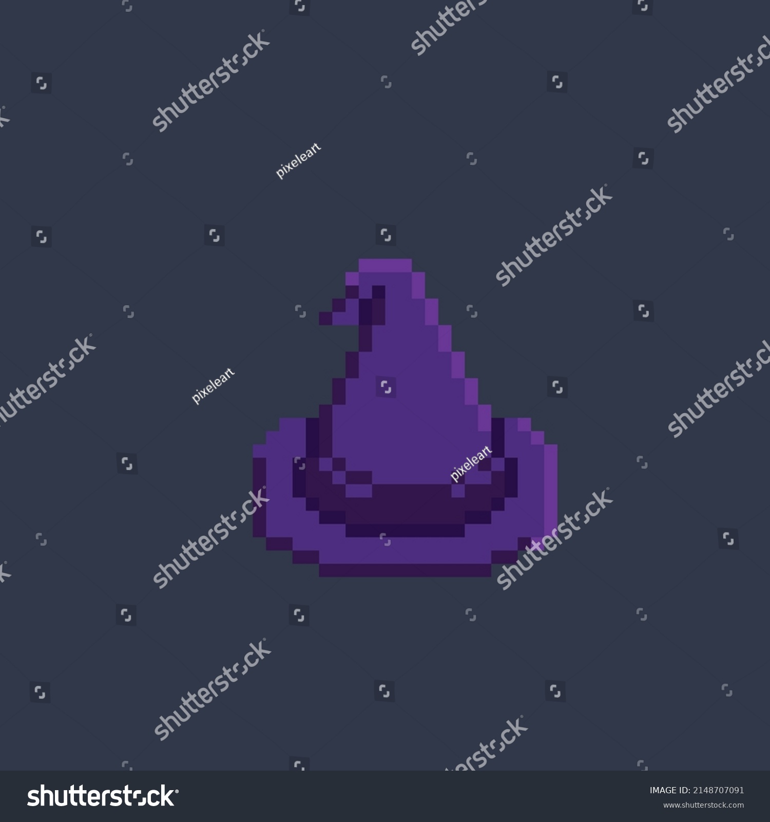 Wizard Hat Pixel Art Style Stock Vector Royalty Free