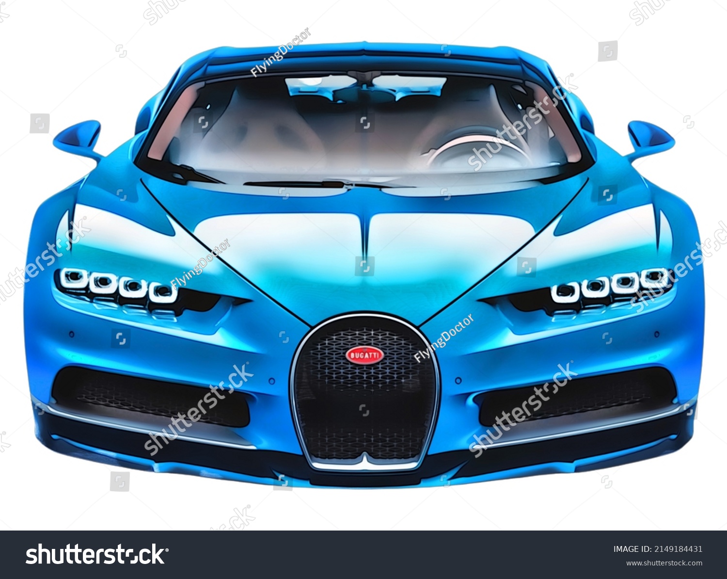 01022022 Molsheim France Illustration Bugatti Chiron Stock Illustration