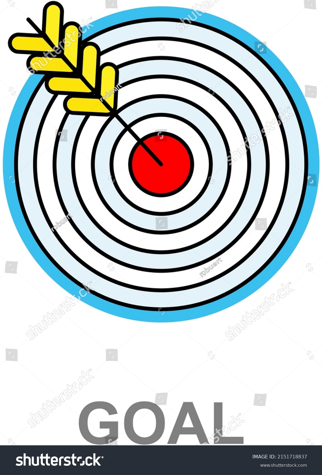 Bullseye Target Icon Symbol Arrow Dart Stock Vector Royalty Free