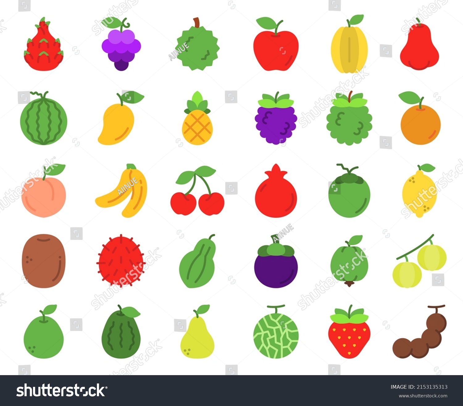 Fruit Icon Set Vector Illustration Stock Vector Royalty Free