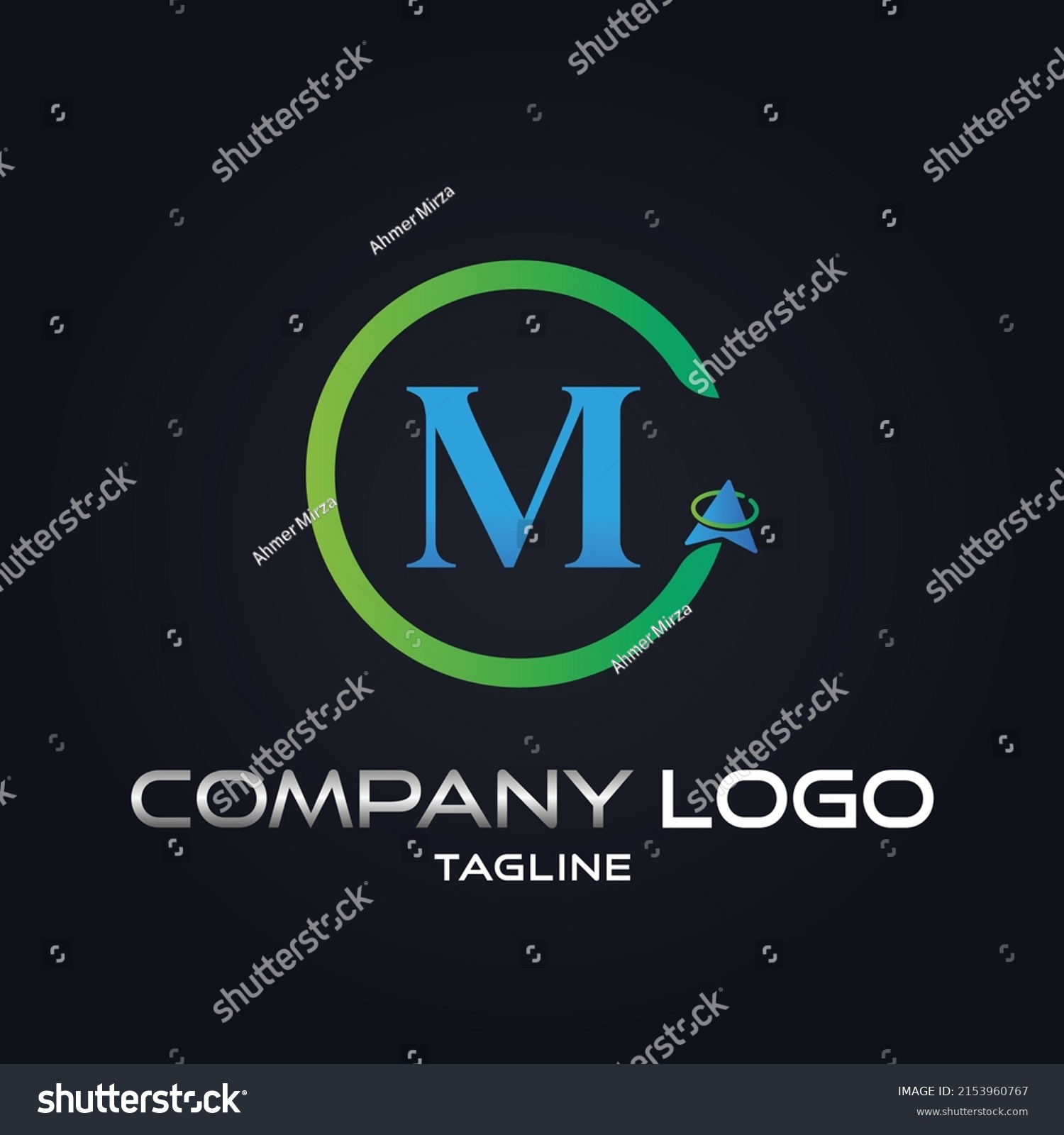 Arrow Circle Initial Letter M Logo Stock Vector Royalty Free