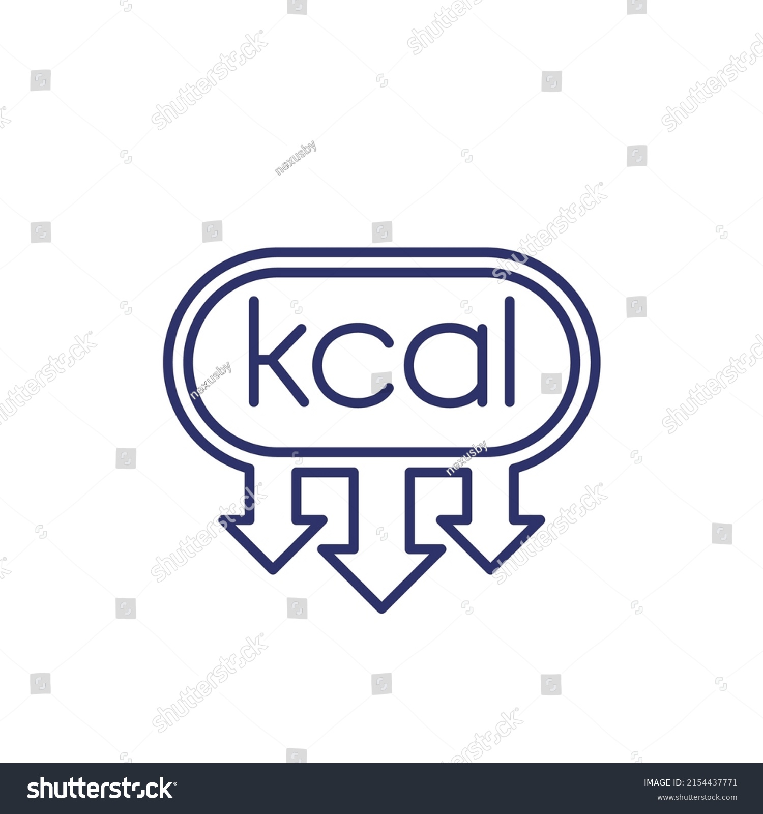 Kcal Kilocalorie Reducing Icon Line Vector Stock Vector Royalty Free