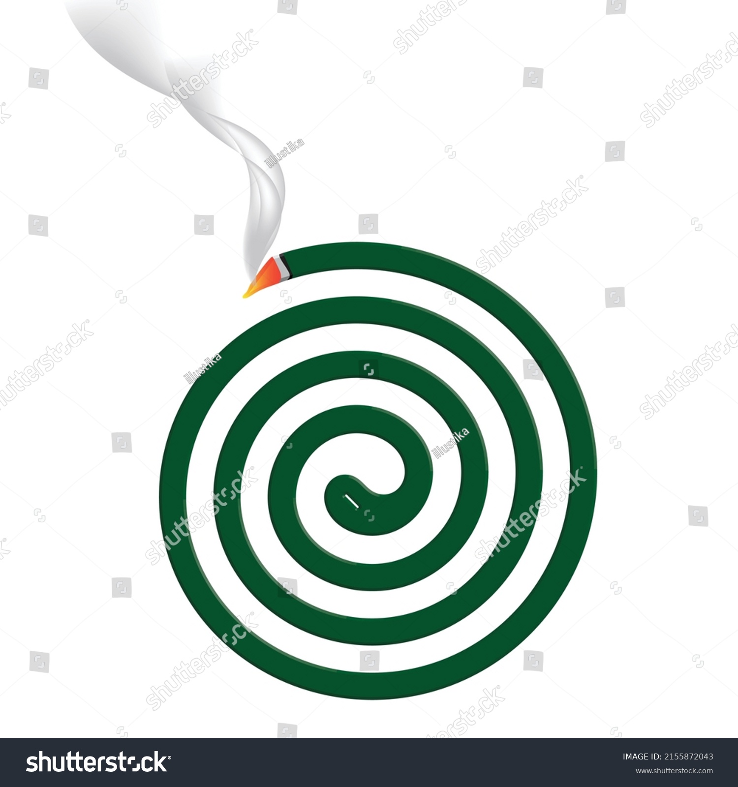 Burning Mosquito Coil Smoke Stock Vector Royalty Free