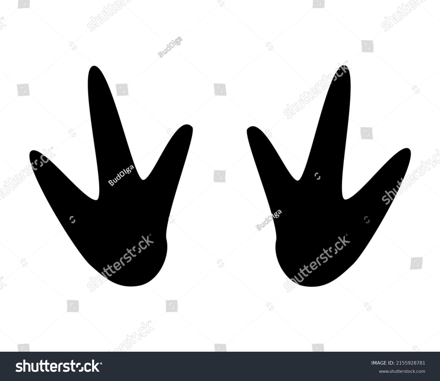 Dinosaur Footprint Vector Icon Black Color Stock Vector Royalty Free