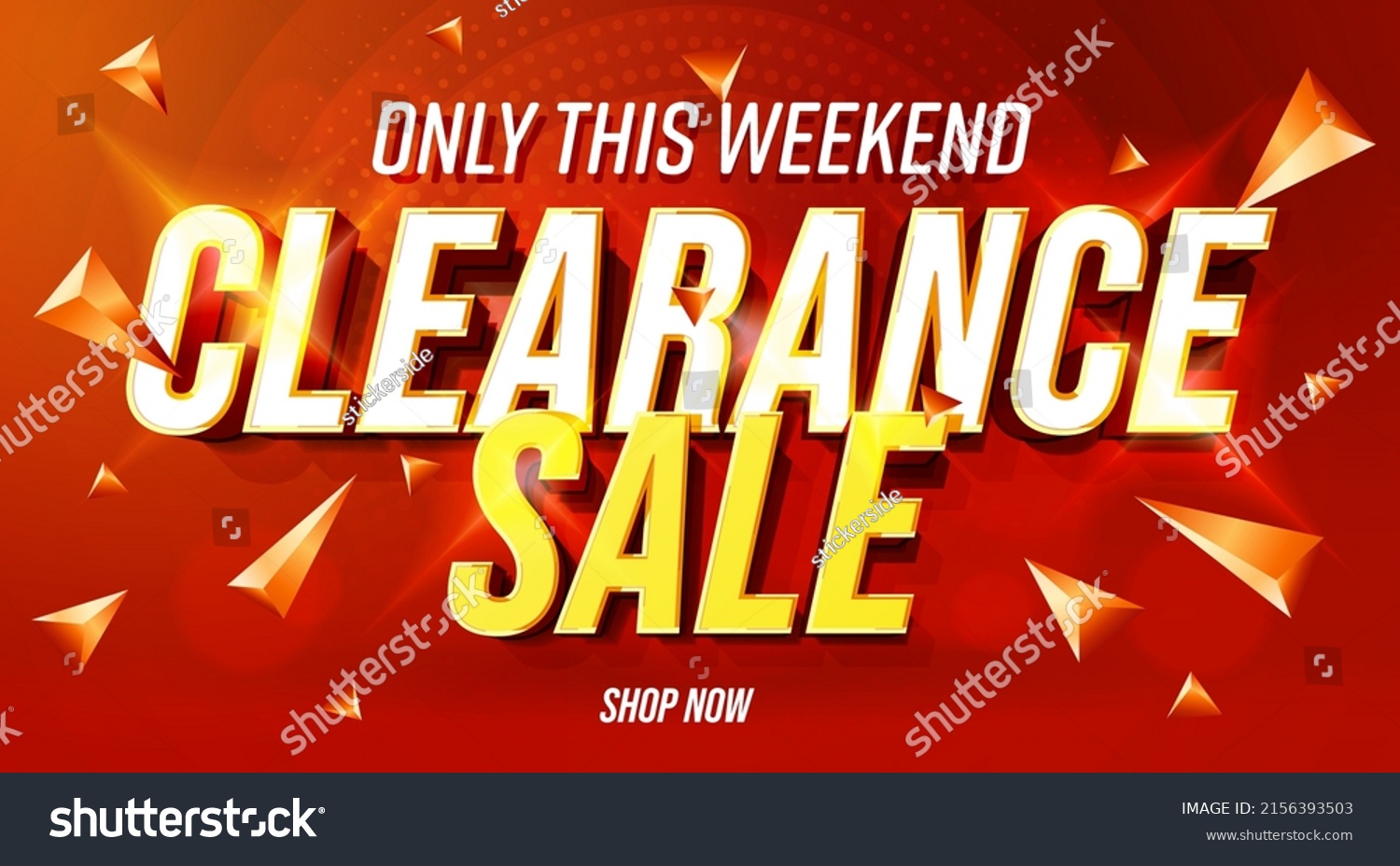 Clearance Sale Banner Promo Offer On Stock Vector Royalty Free