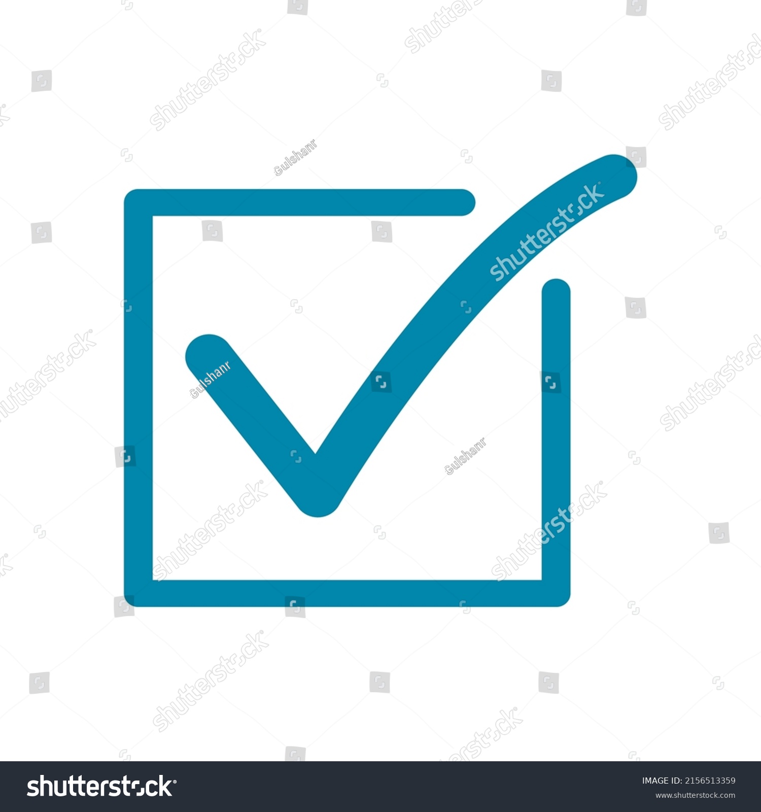 Blue Checkmark Icon Checklist Symbol Check Stock Vector Royalty Free