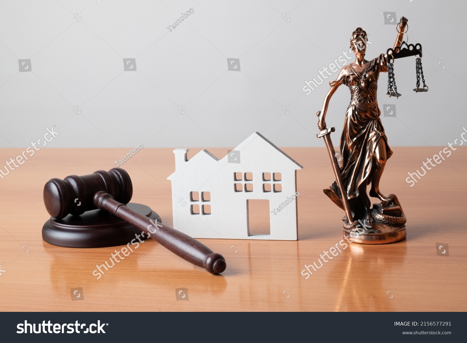 Lady Justice Judge Gavel House Concept Stock Photo