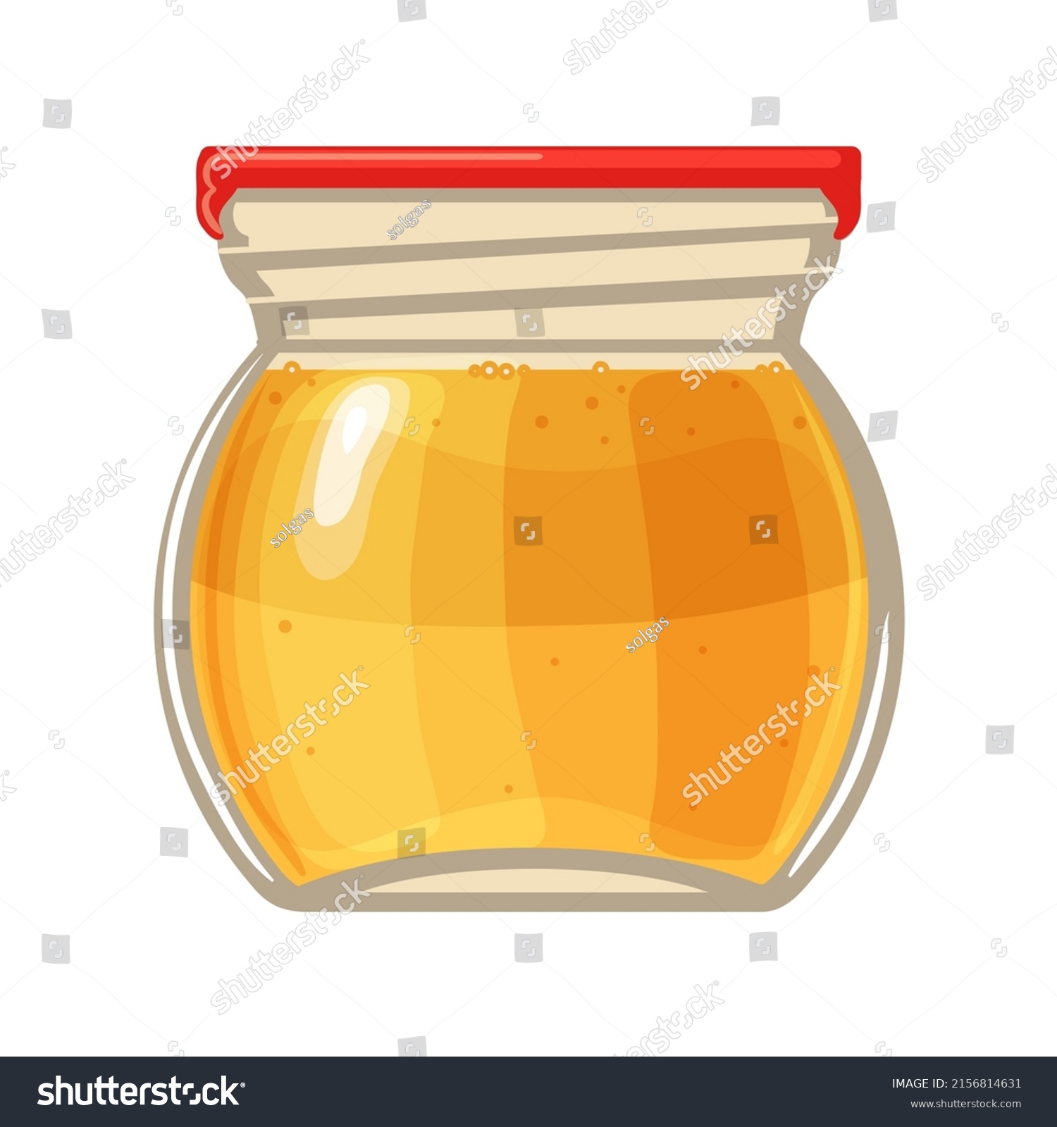 Cartoon Jar Honey Vector Illustration Isolated Stock Vector Royalty