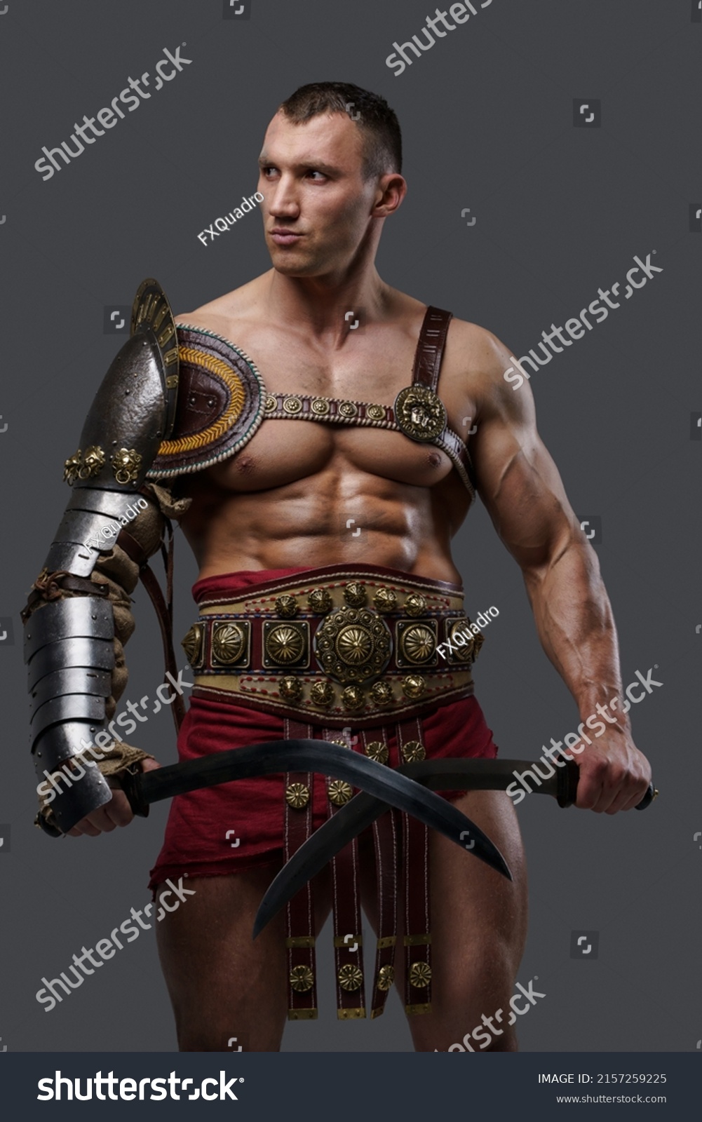 Studio Shot Handsome Ancient Gladiator Naked Stock Photo Shutterstock