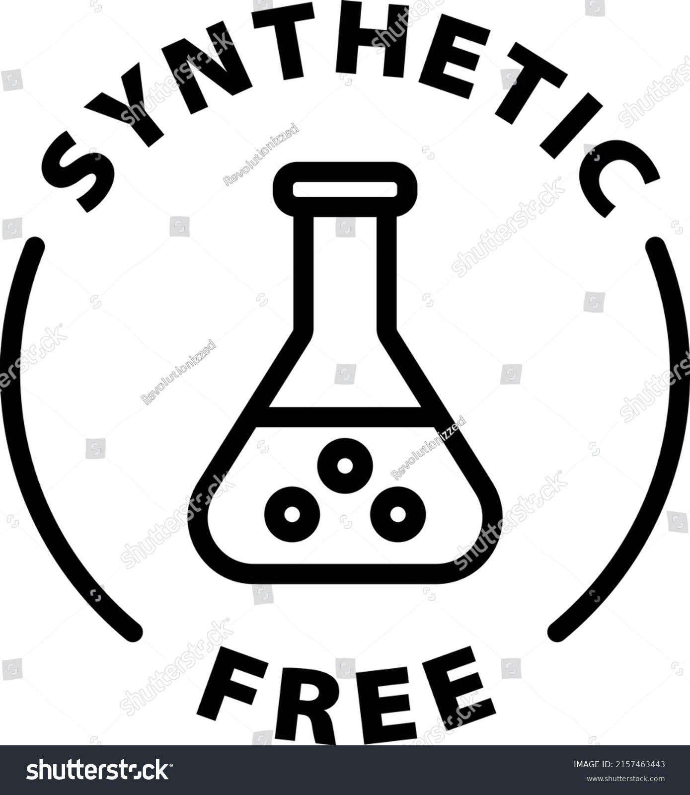 Synthetic Free Black Outline Badge Icon Stock Vector Royalty Free