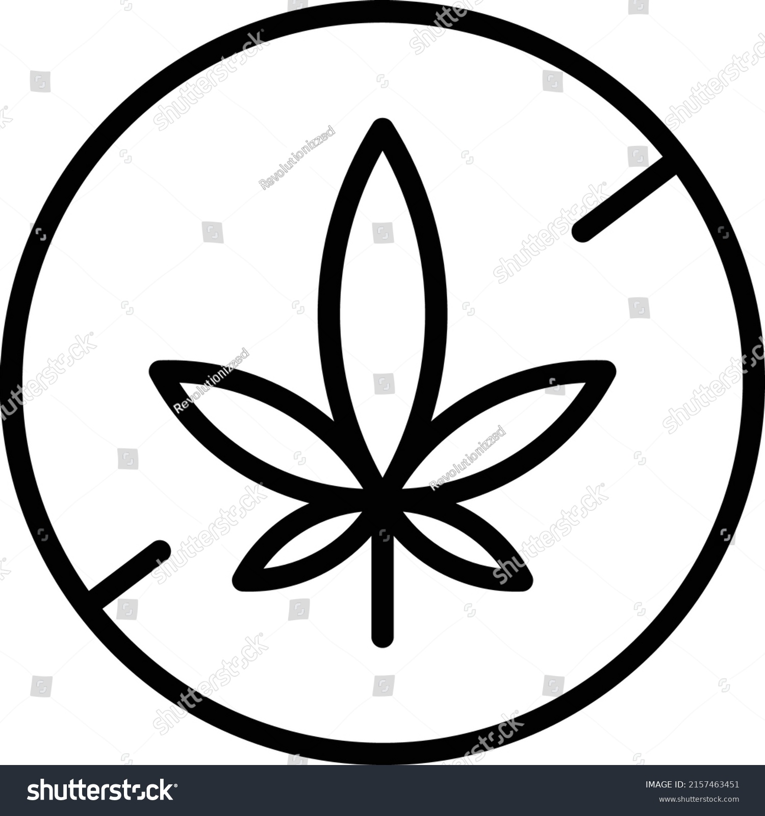 Thc Free Black Outline Badge Icon Stock Vector Royalty Free