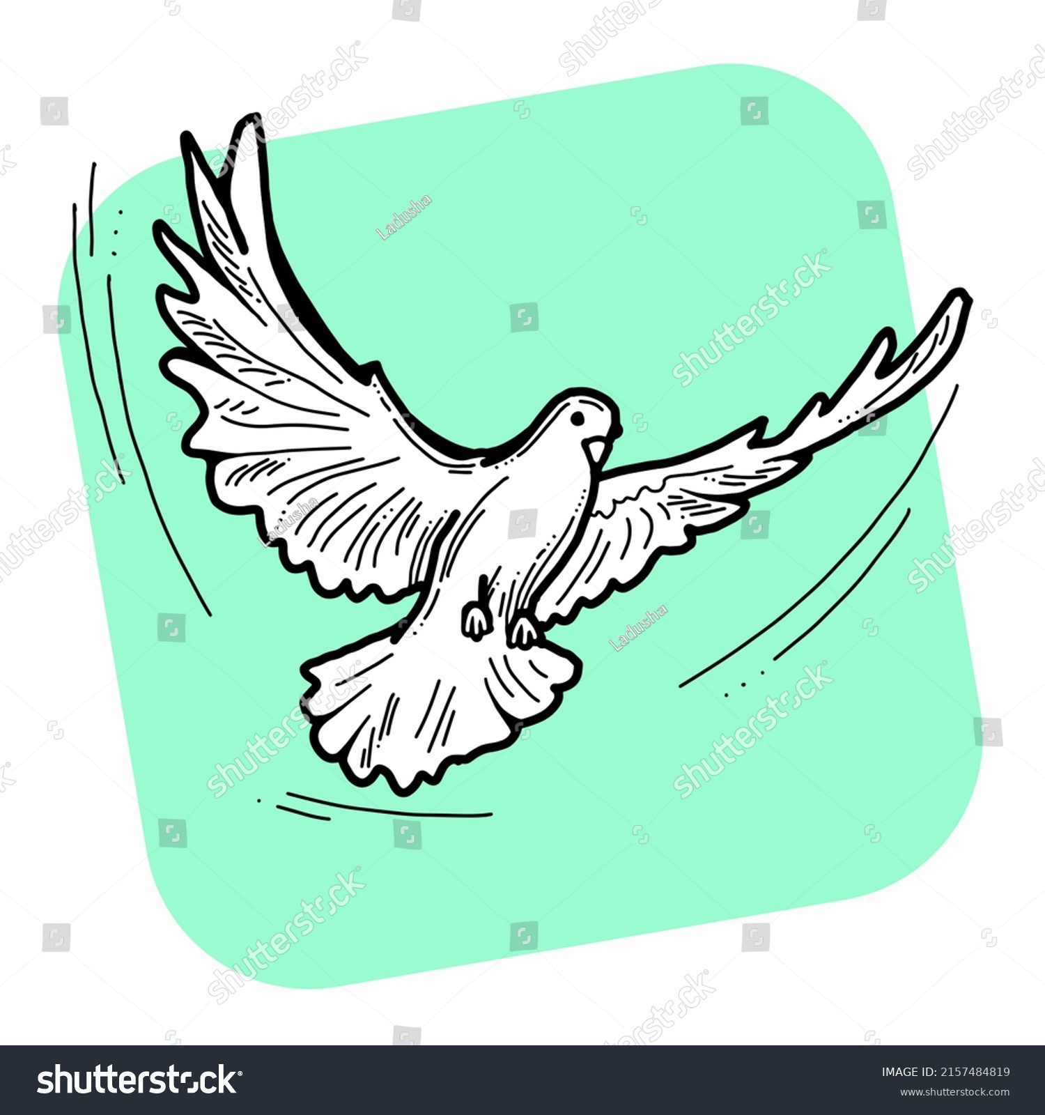 White Dove Symbol Peace Hope Love Stock Illustration