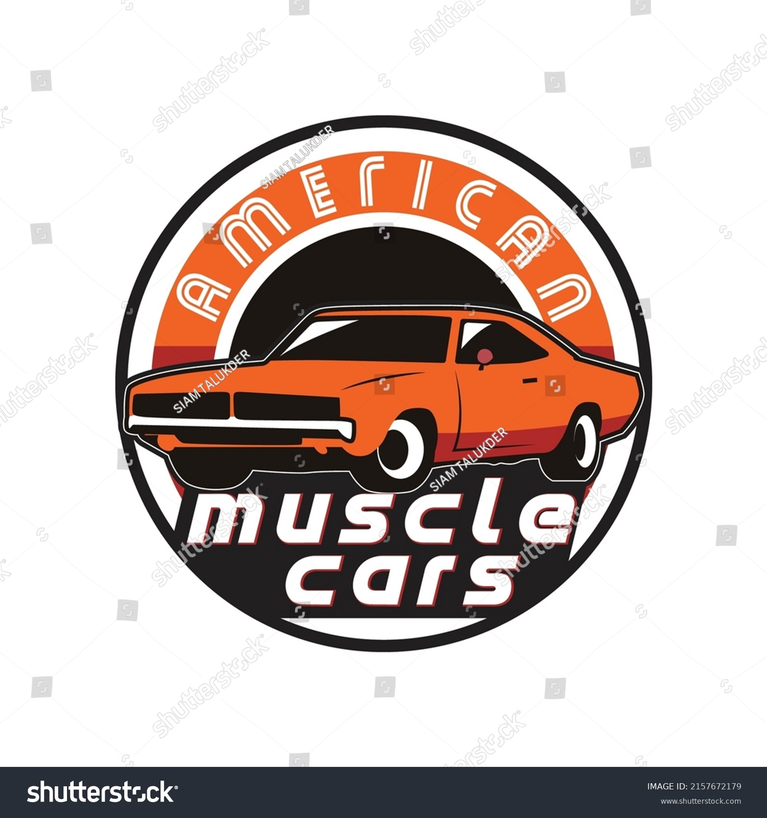 American Muscle Cars Label Vector Muscle Stock Vector Royalty Free