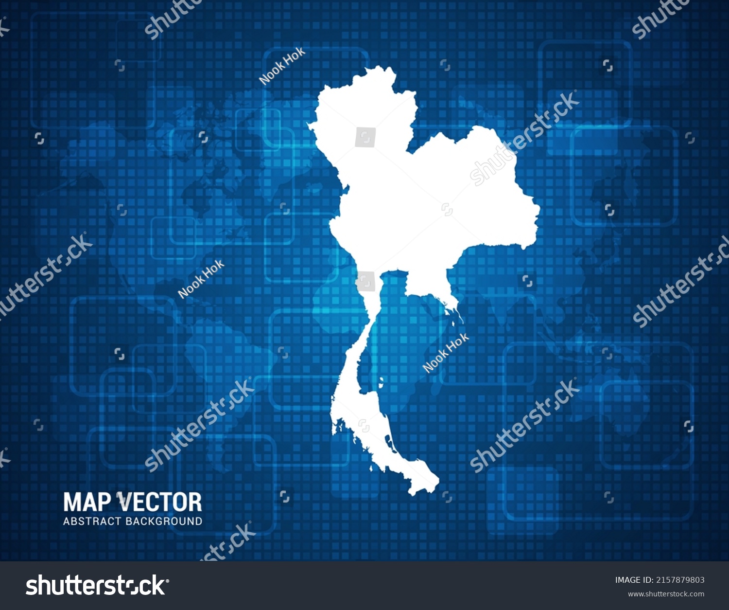 Thailand Map Abstract Blue Background Technology Stock Vector Royalty