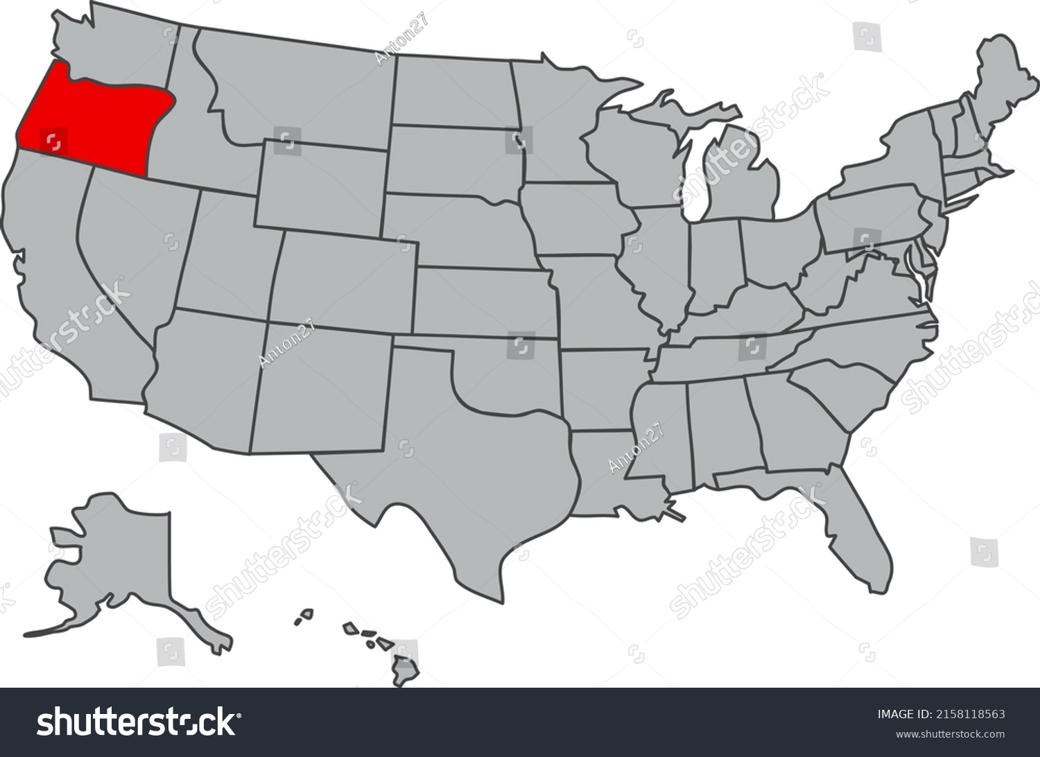 Map United States America Vector Illustration Stock Vector Royalty