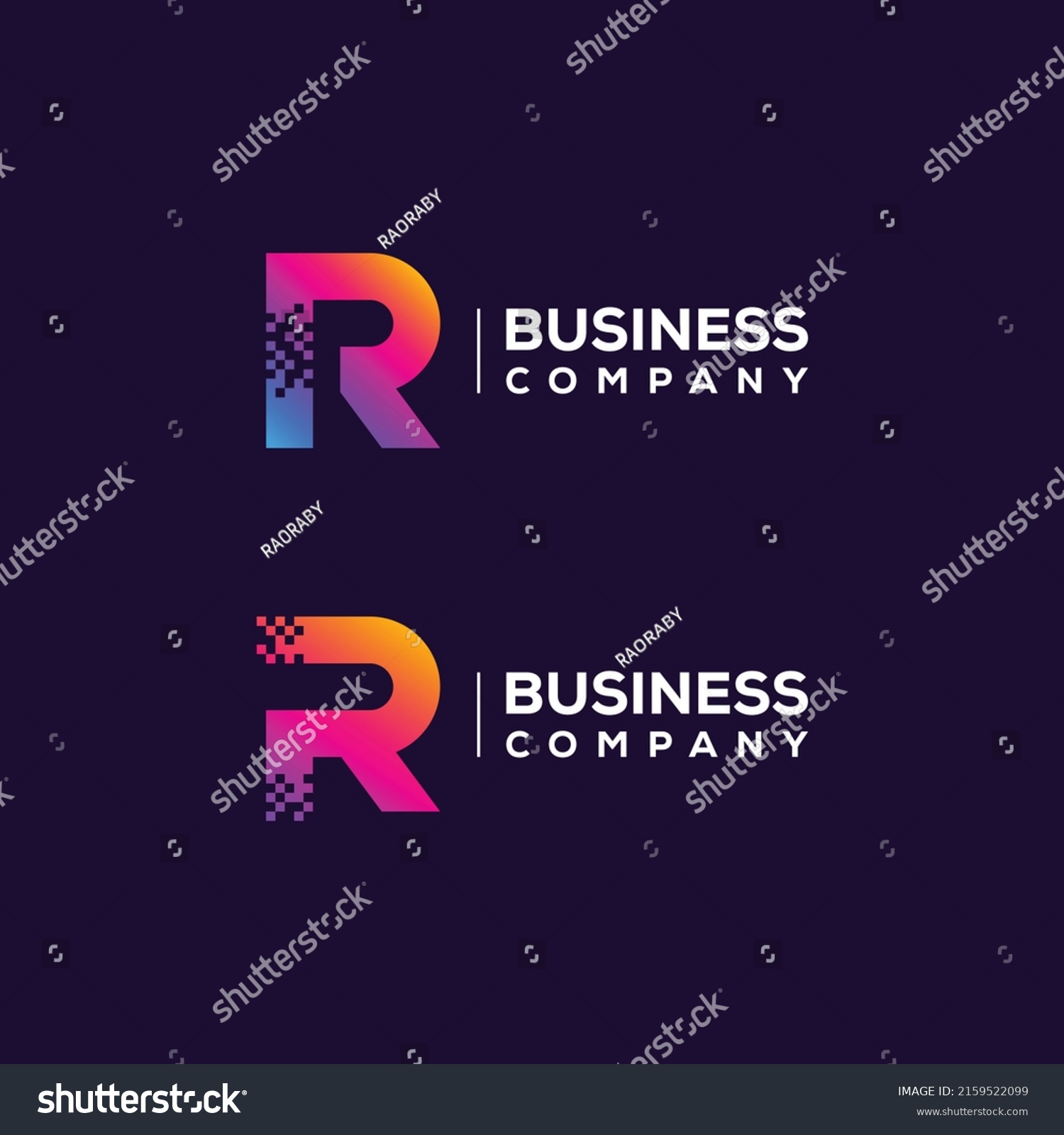 Abstract Letter R Logo Design Pixels Stock Vector Royalty Free