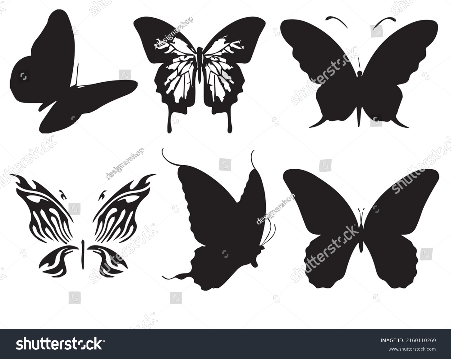 Butterfly Vector Silhouette Butterfly Royalty Free Stock Vector