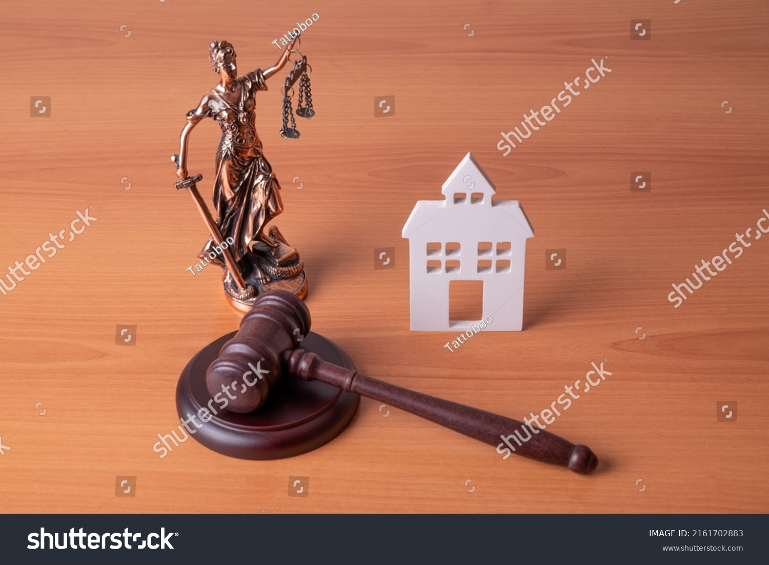 Lady Justice Judge Gavel House Concept Stock Photo