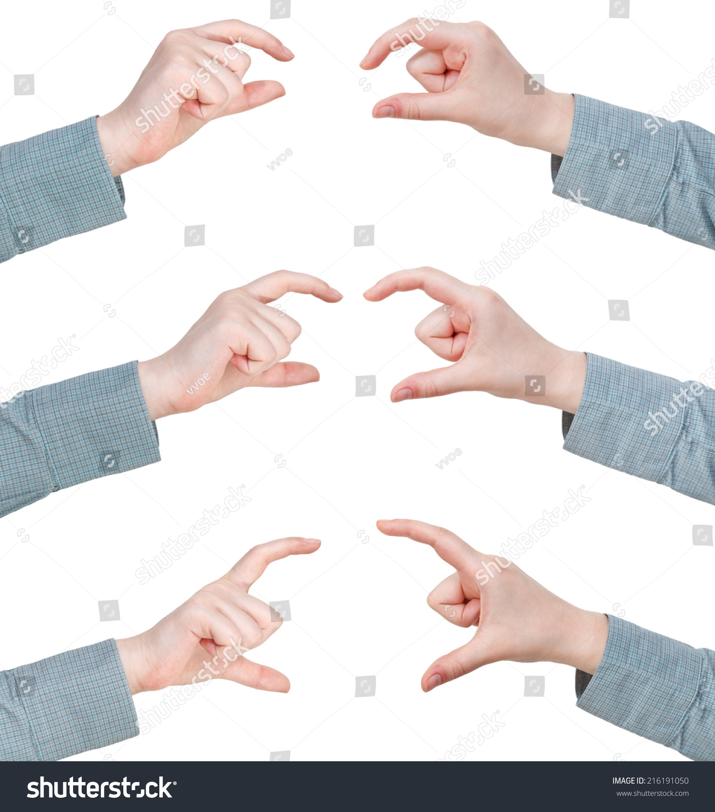 Set Hands Measuring Sizes Hand Gesture库存照片216191050 Shutterstock