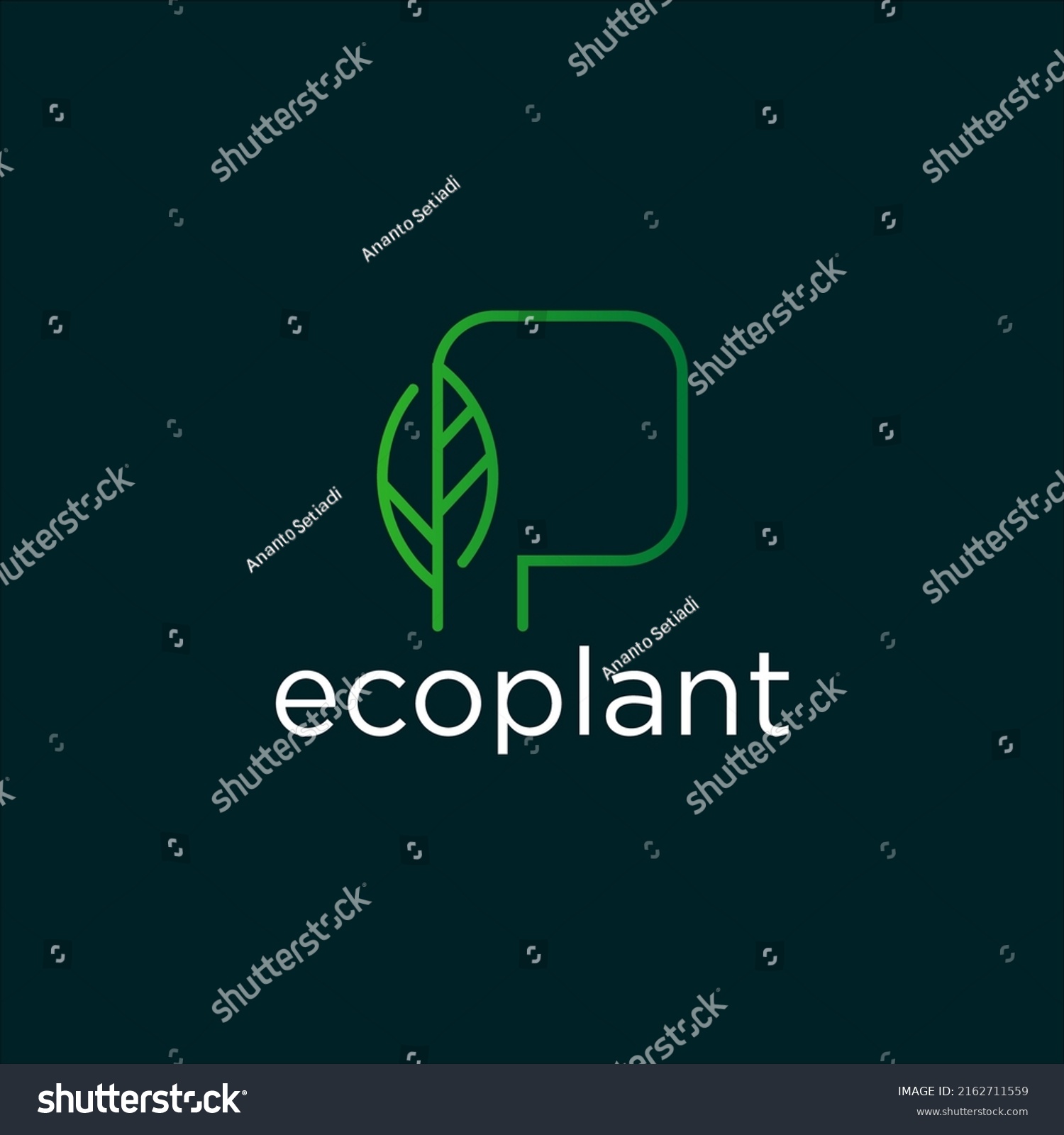 Letter P Eco Leaves Logo Icon Stock Vector Royalty Free