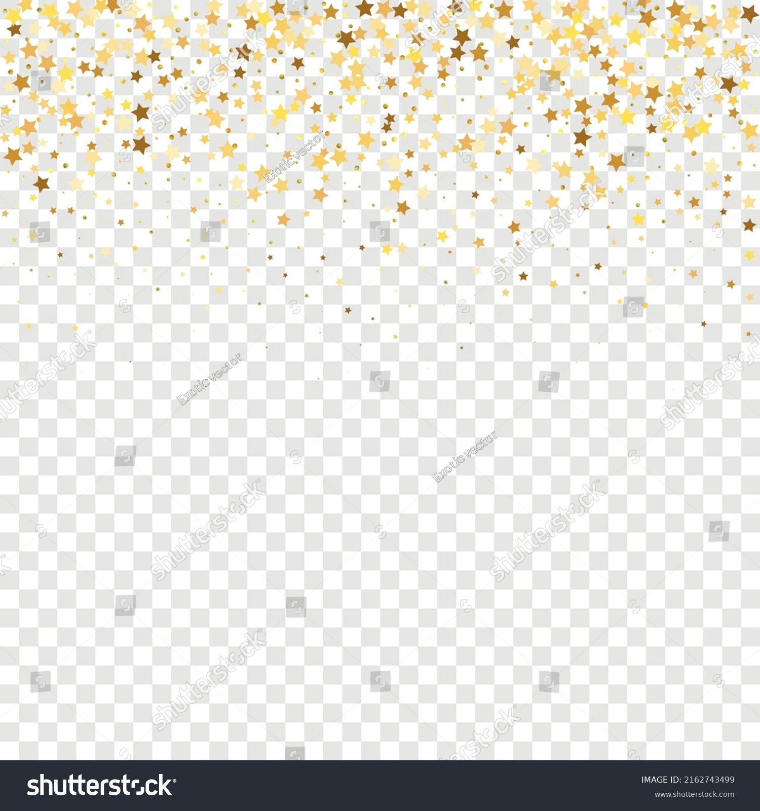 Star Sequin Confetti Sobre Fondo Transparente Vector De Stock Libre