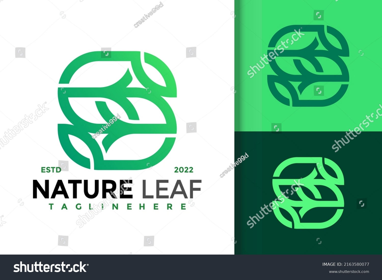 Letter S Nature Leaf Logo Design Stock Vector Royalty Free 2163580077