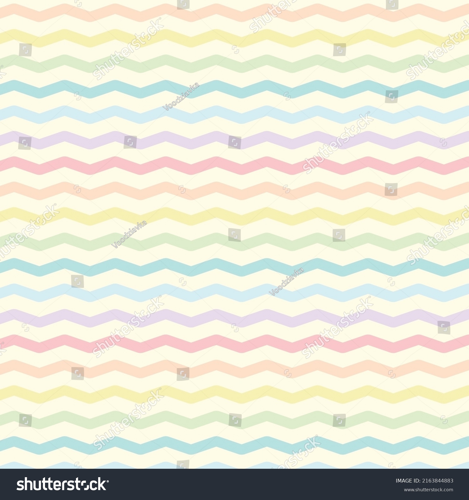 Pastel Colored Zigzag Lines Wallpaper Seamless Stock Vector Royalty