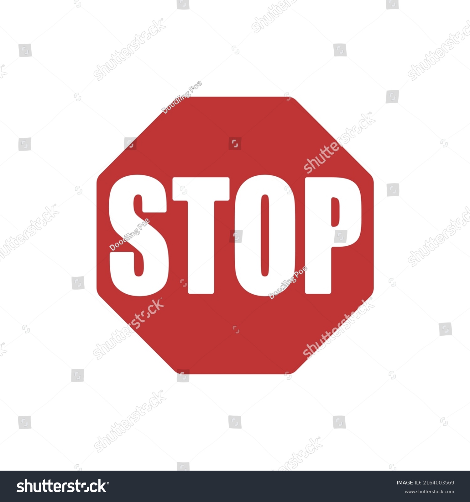 Octagonal Stop Text Red Traffic Sign Stock Vector Royalty Free Shutterstock