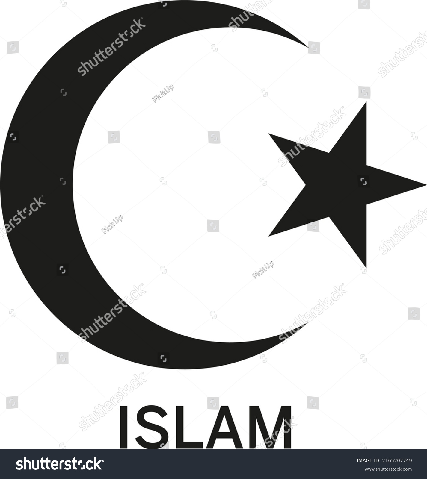 Islam Star Crescent Icon World Religion Stock Vector Royalty Free