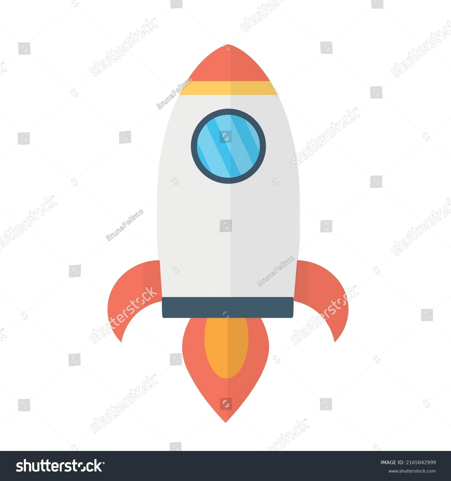 Cartoon Rocket Spaceship Take Off Isolated Stock Vector Royalty Free