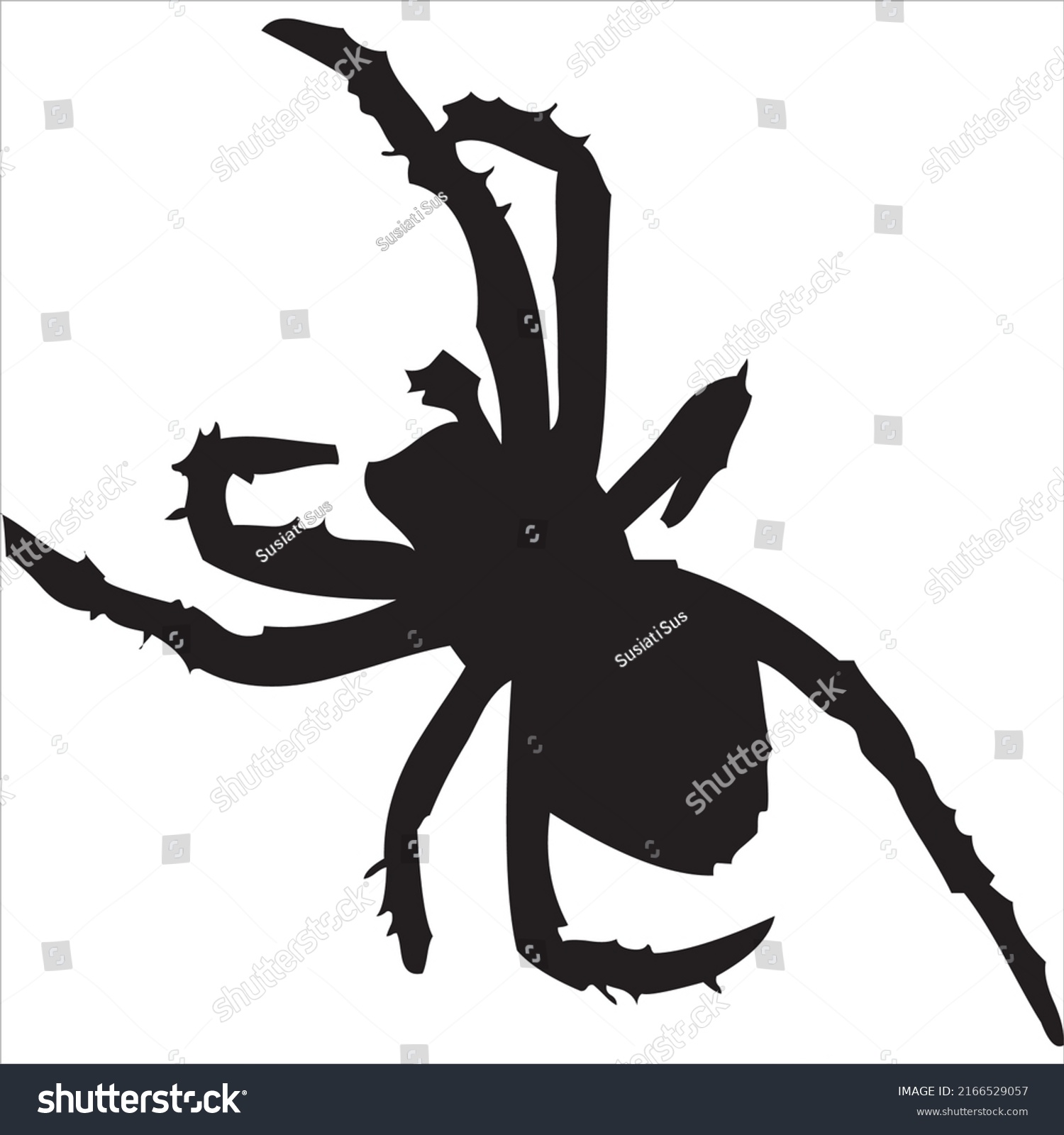 Vector Image Spider Silhouette Black White Stock Vector Royalty Free