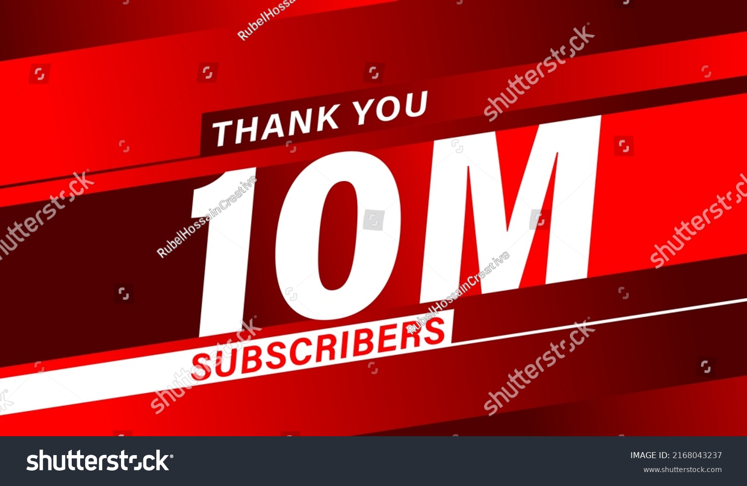 Thank You 10 Million Subscribers Modern Stock Vector Royalty Free