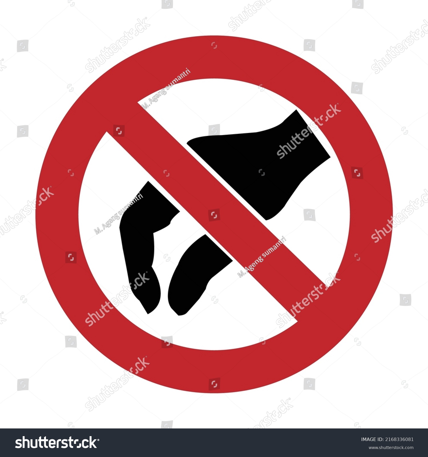 Do Not Touch Prohibition Sign Black Stock Vector Royalty Free