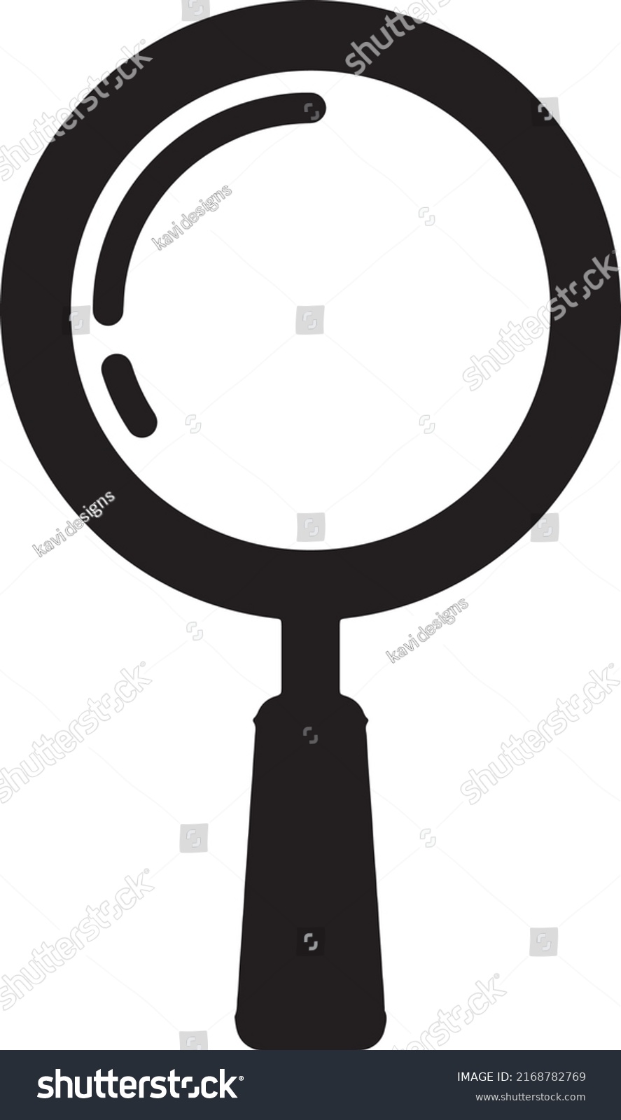 Magnifying Glass Silhouette Vector Design Reflection Stock Vector