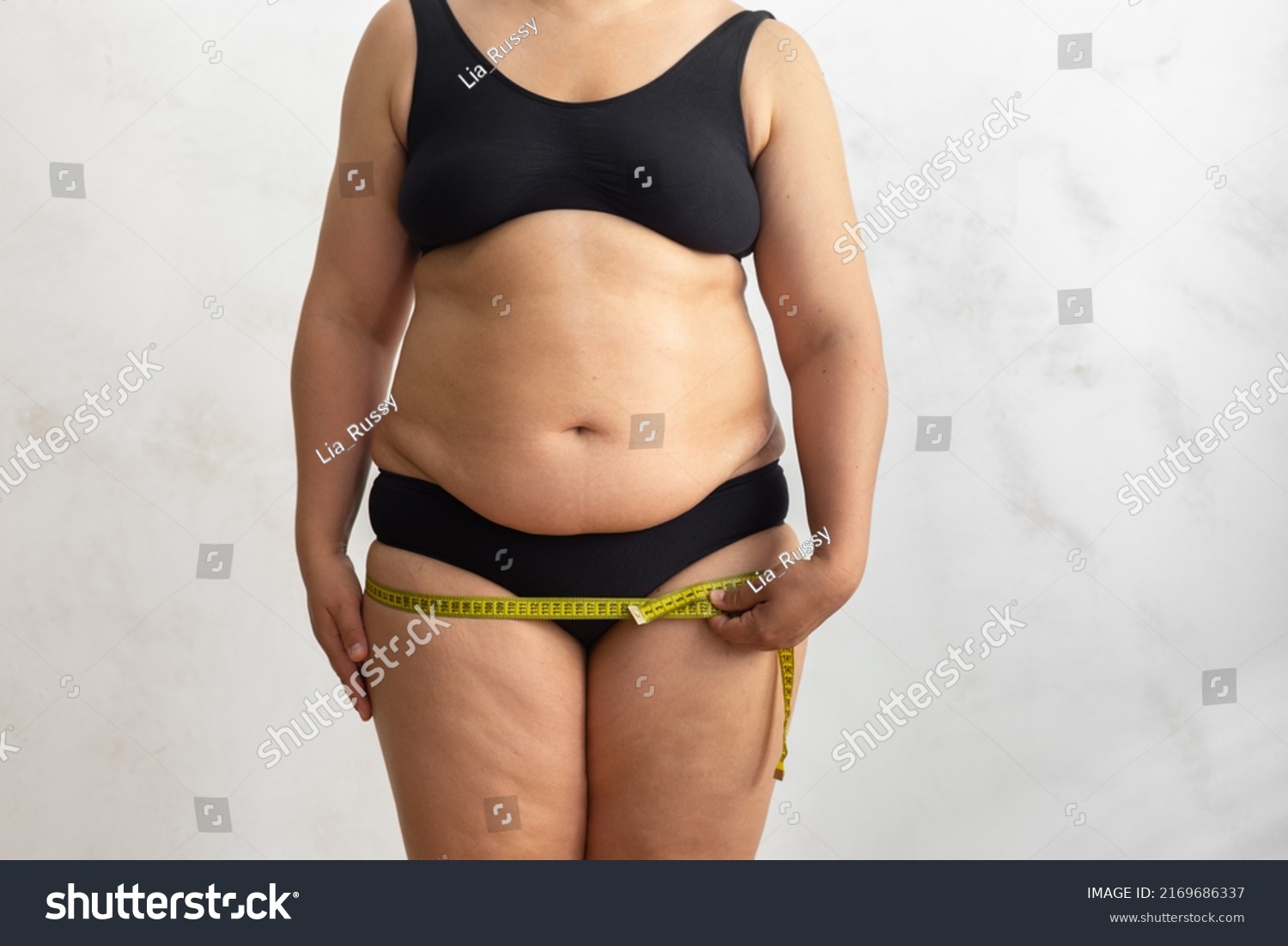 Cropped Naked Overweight Woman Body Bikini Shutterstock