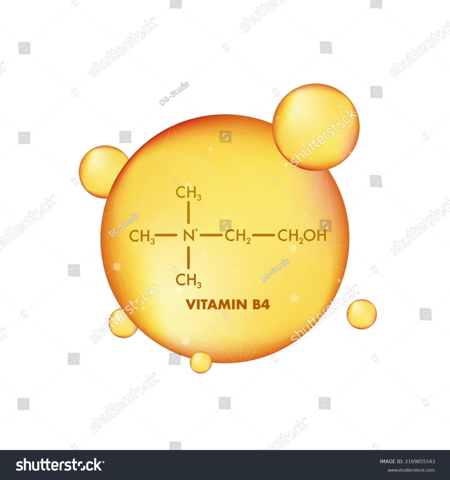 Vitamin B4 Vitamin B4 Icon Structure Stock Vector Royalty Free